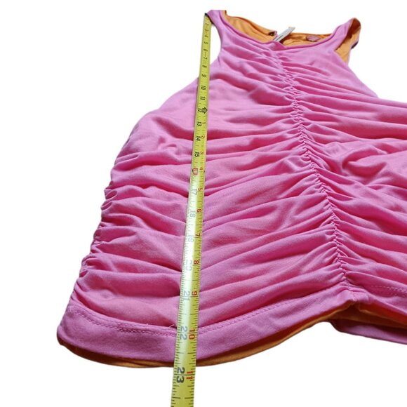 NWT PILCRO ANTHROPOLOGIE Ruched Reversible Tank In Pink/Orange, Medium, $68 - Picture 7 of 12